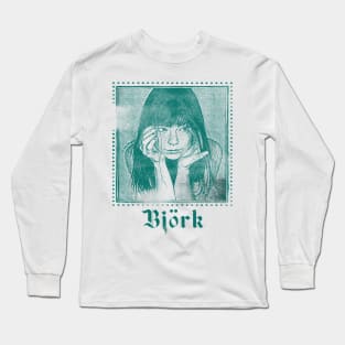 Björk / Vintage Style Aesthetic Fan Art Design Long Sleeve T-Shirt